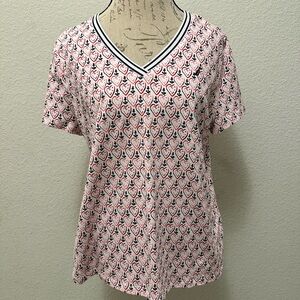 NWT Nautica Heart Patterned V-Neck Women's Top